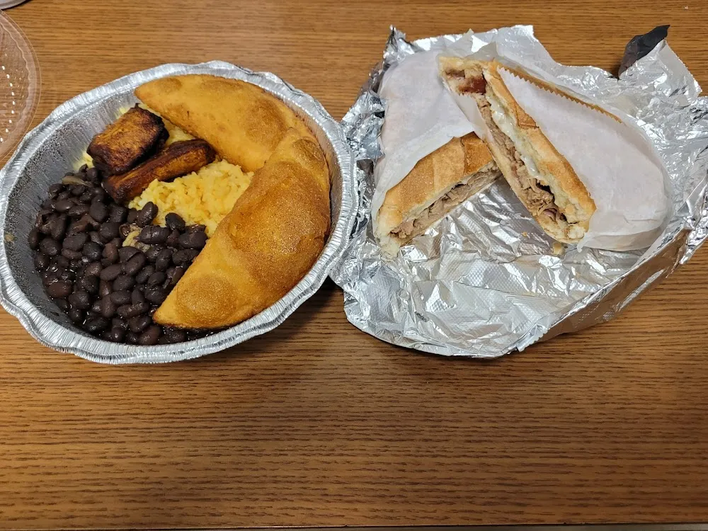 Empanada Rice Beans Plantain Sandwich